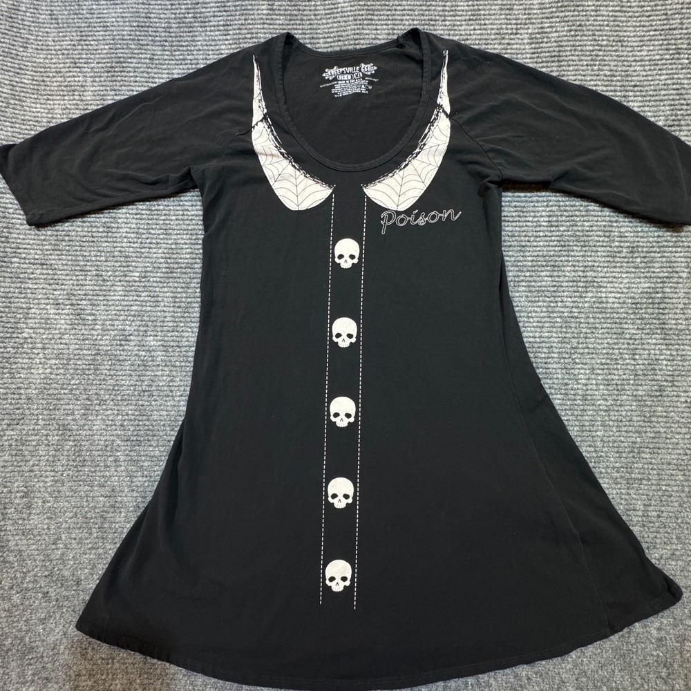 Kreepsville 666 XL Gothic Tunic Mini Dress Skull Spiderweb Poison Black Goth